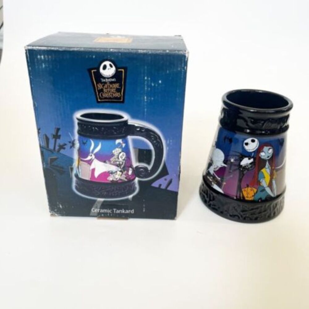 The Nightmare Before Christmas Ceramic Tankard Cup Mug‎ Brand New Black Large